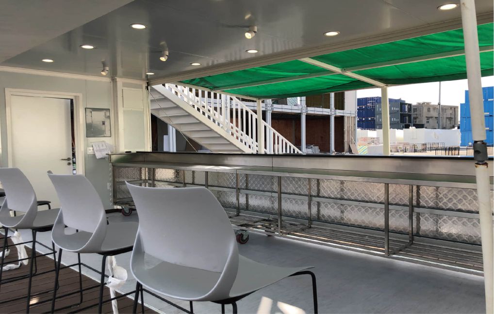 container booth internal view