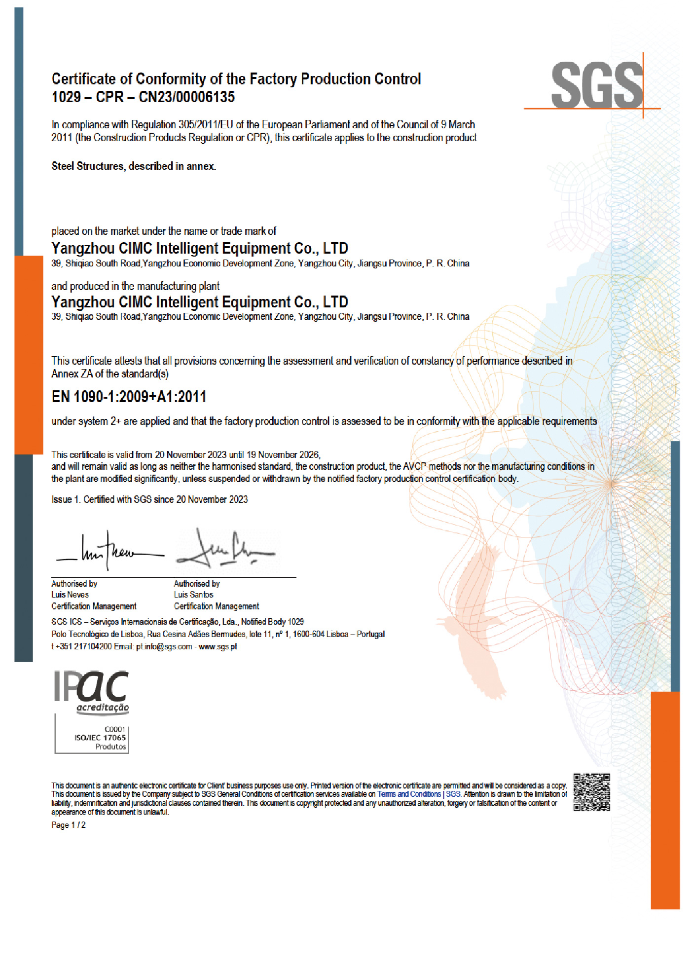 SGS - EN1090SteelStructure