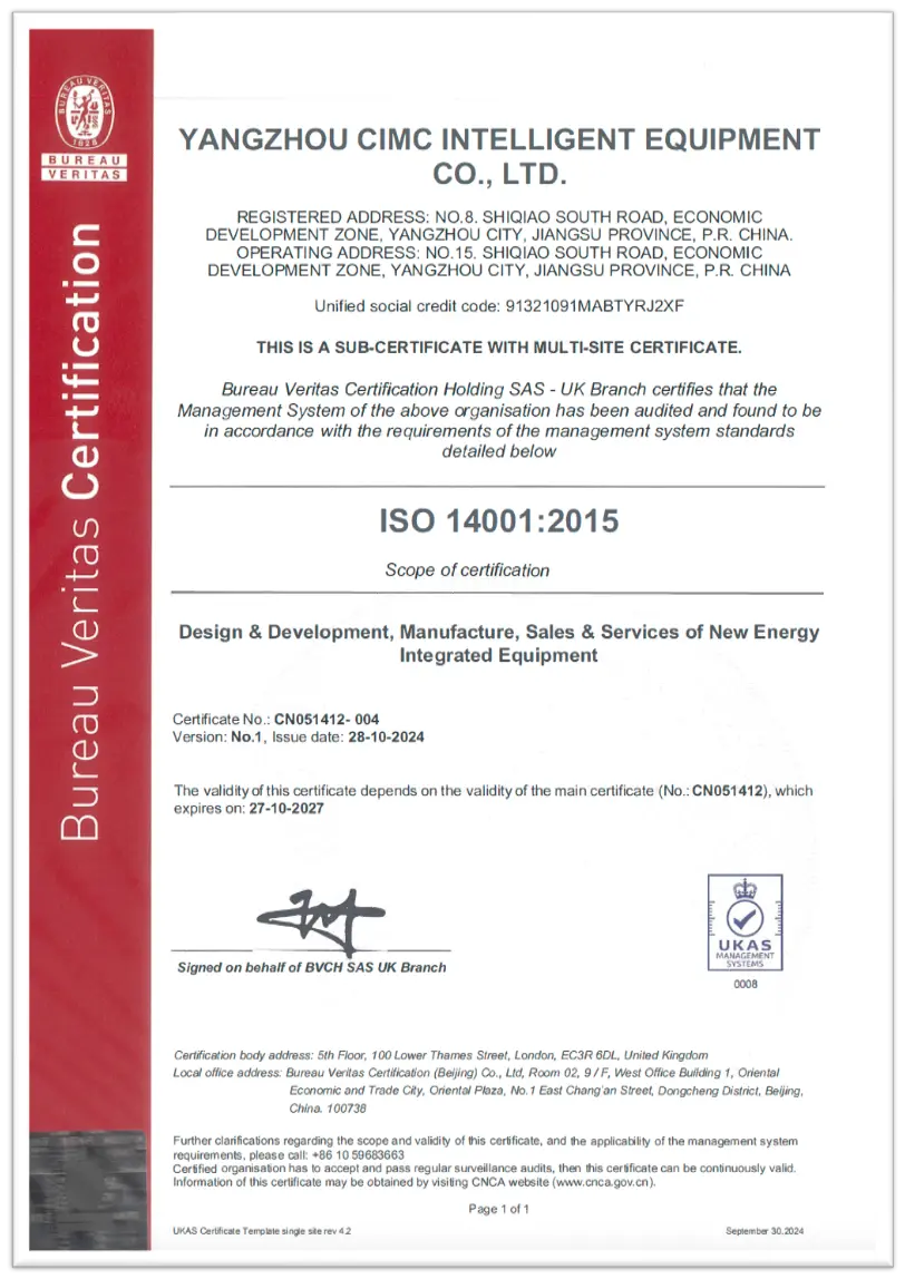 21. factory certification ISO14001