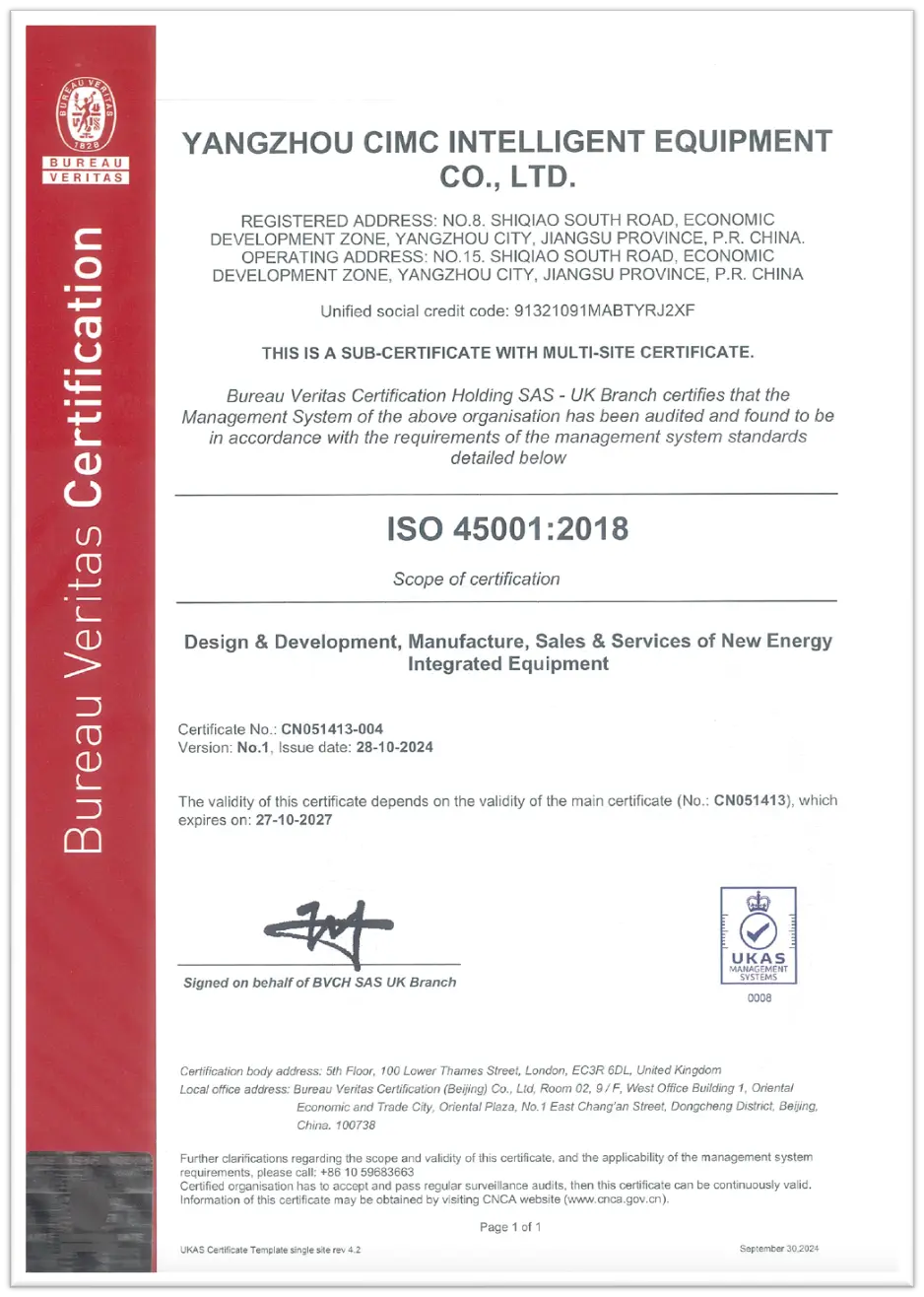 22. factory certification ISO45001