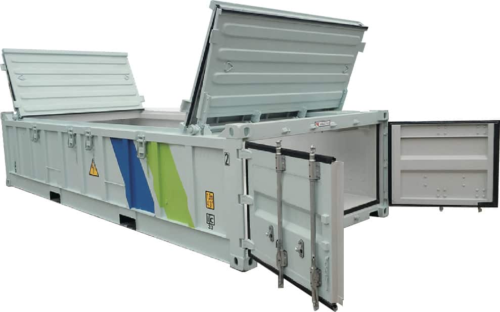 open-top shipping container